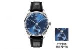 GR Factory Replica IWC Portuguese Automatic 40.5mm Watch SS Blue Dial Black Leather